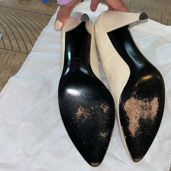 Charles Jordan Leather Semi Point Pumps Made in France 🇫🇷 4” heel SEXY! - Picture 13 of 17